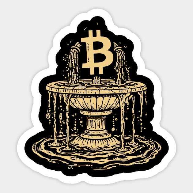 Cryptocurrency. Bitcoin fountain Sticker by DragonDream